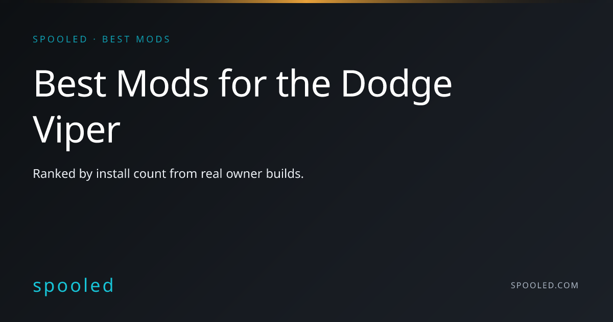 Best Mods for the Dodge Viper (2026) | SPOOLED